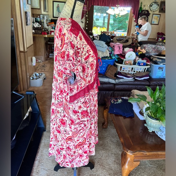 TORRID Mini Gauze Lace-Up Skater dress with pockets size 4X. - Picture 15 of 16